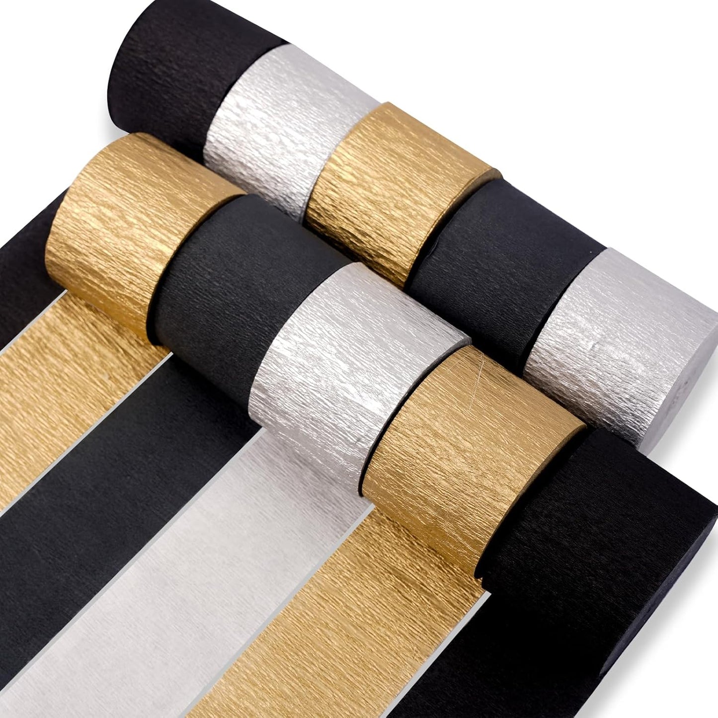 PartyWoo White Crepe Paper Streamers 10 Rolls 820 ft Pack of Pearl White Crepe Paper for Graduation Wedding Baby Shower Anniversary Gender Reveal Birthday Party Decorations (1.8 Inch x 82 Ft/Roll)