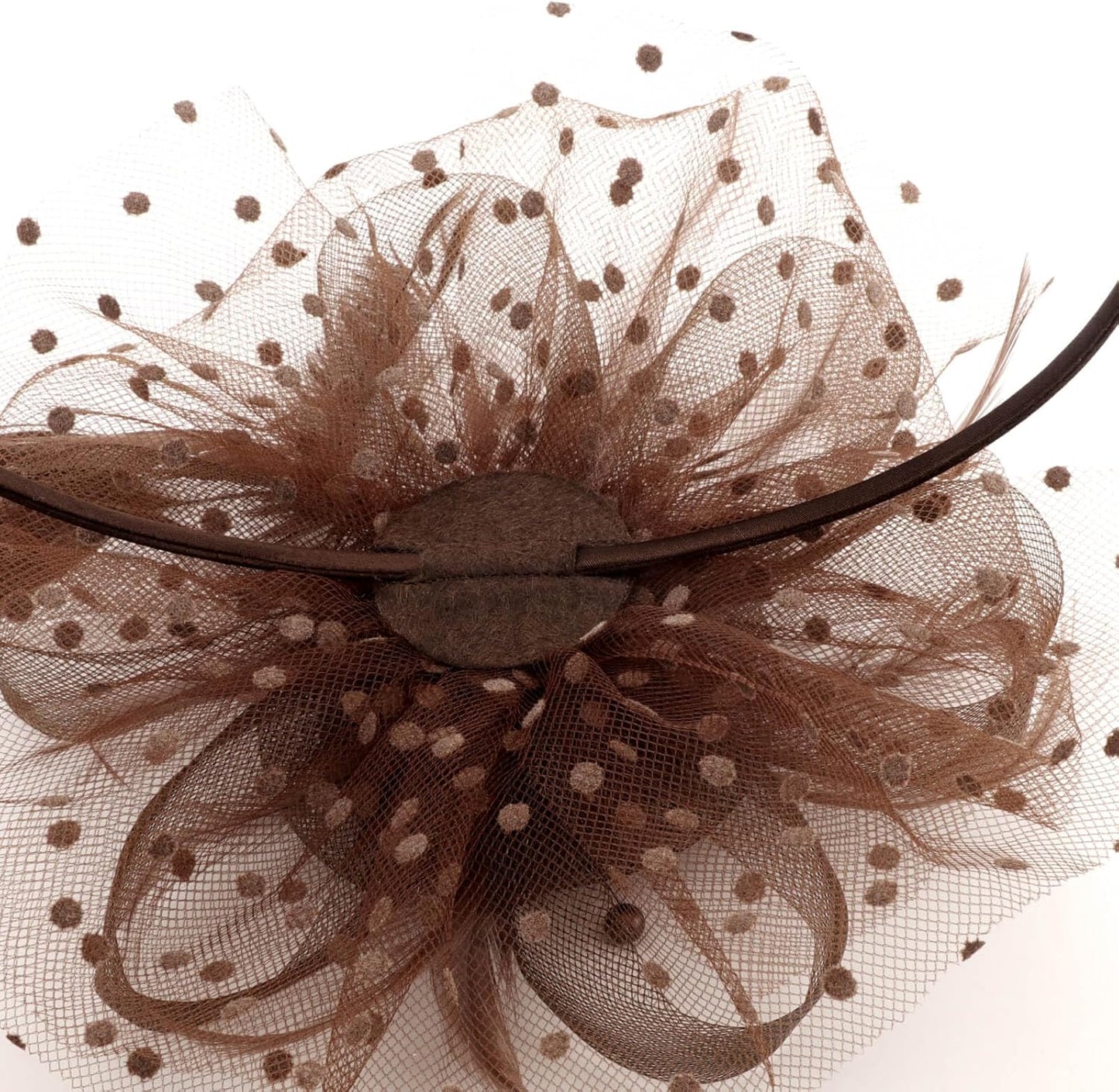 DRESHOW Fascinators Hat Flower Mesh Ribbons Feathers on a Headband and a Clip Tea Party Headwear for Girls and Women - Colors B