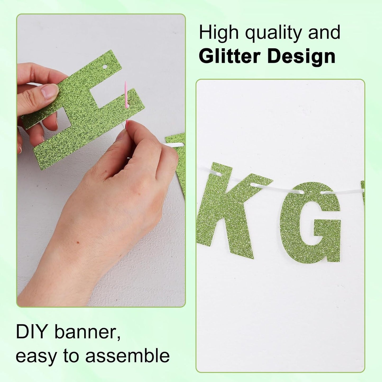 BEISHIDA 116 PCS A-Z DIY Letter Banner Kit Make Your Own Banner Including 111 Letters and Numbers 3 Rope and 2 Threading Device,Customized for Birthday Graduation Wedding Decor Black