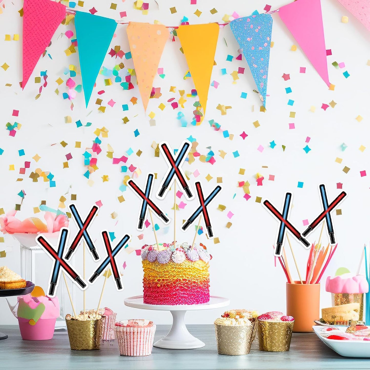Beautiful Butterfly Centerpiece Sticks - Floral Baby Shower or Birthday Table Toppers - Butterfly Themed Gender Reveal Bridal Shower Party Decoration- Set of 15