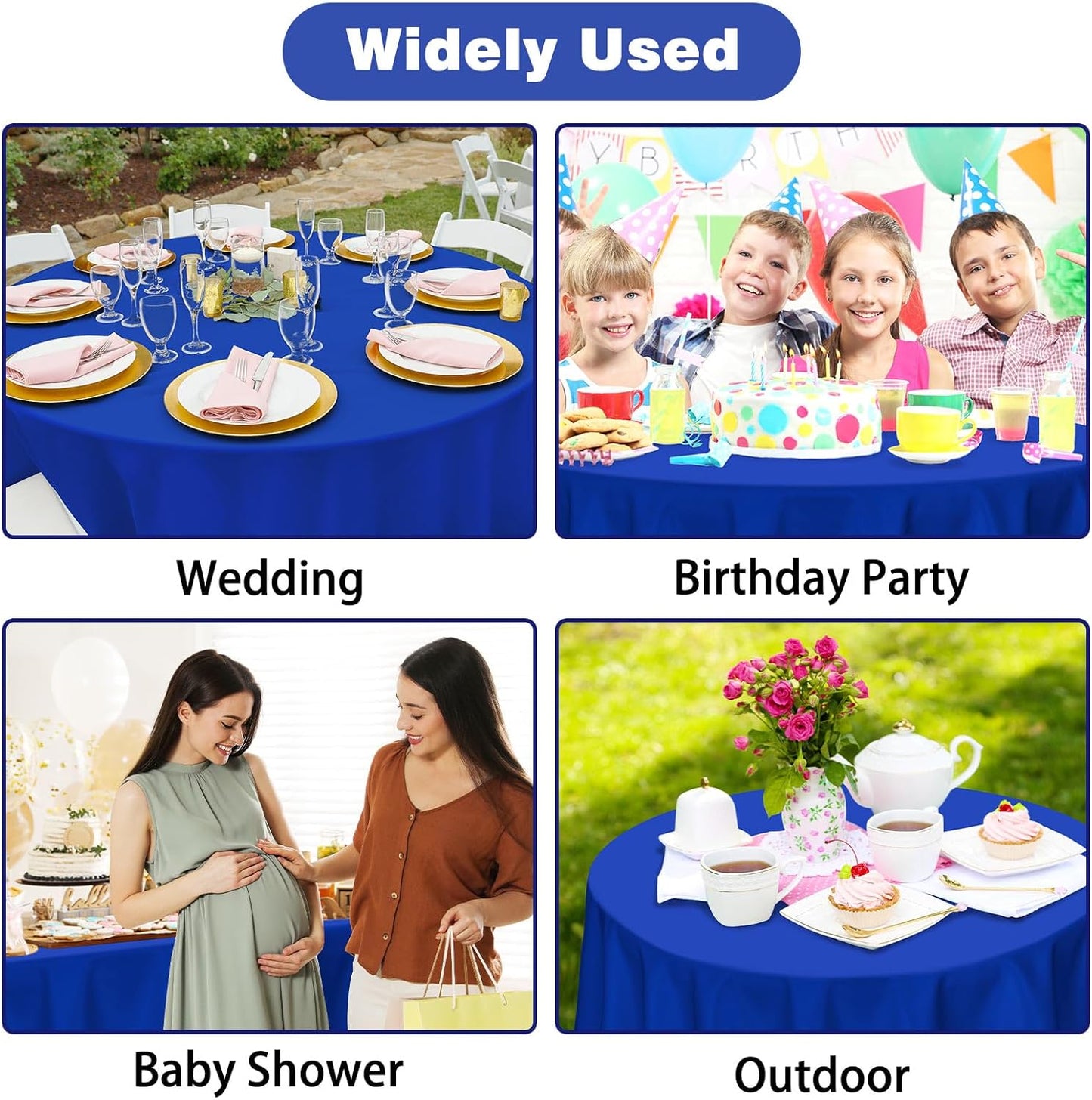 Kopokita 2PCS Black Plastic Tablecloths 54 x 108 Inch, Disposable Table Cloths Rectangle Party Table Covers