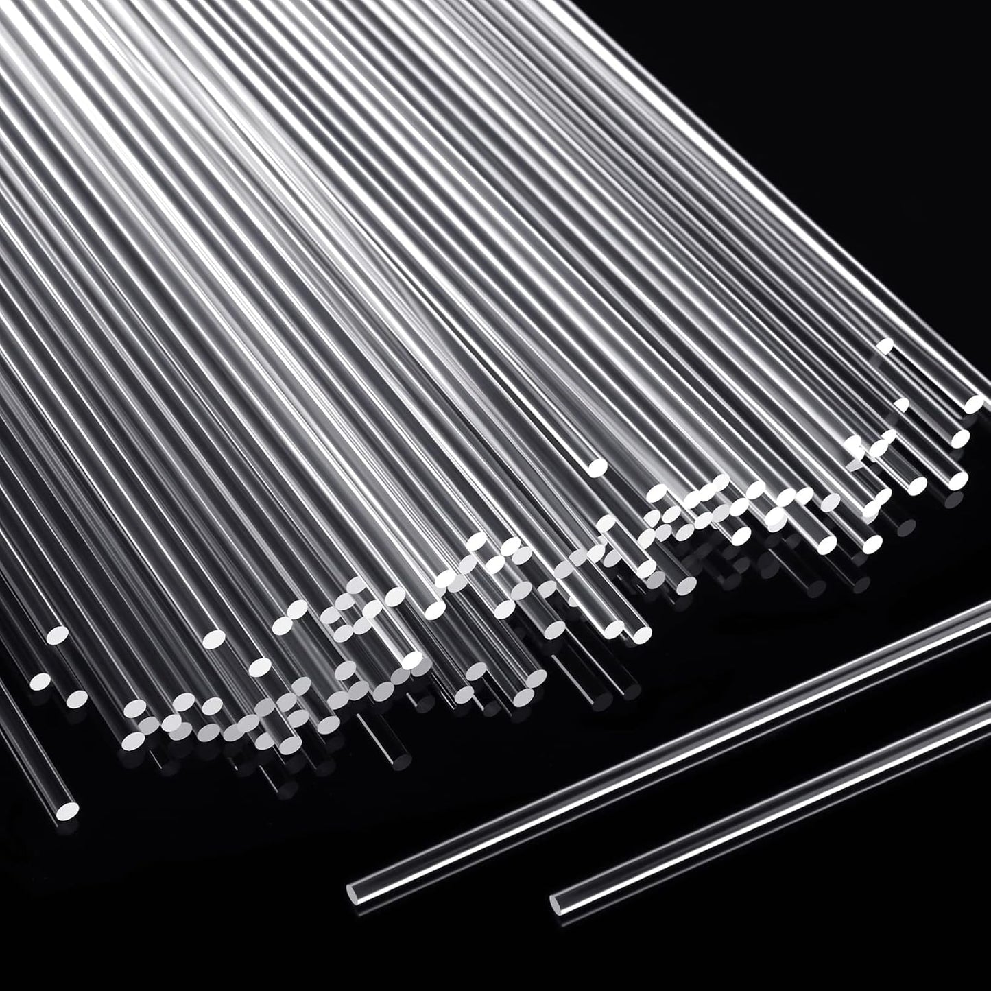 Vicenpal 120 Pcs 12 Inch Clear Acrylic Rods 3mm Diameter Round Acrylic Dowel Rods for DIY Crafts Party Decorations Gardening