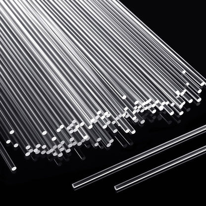 Vicenpal 120 Pcs 12 Inch Clear Acrylic Rods 3mm Diameter Round Acrylic Dowel Rods for DIY Crafts Party Decorations Gardening