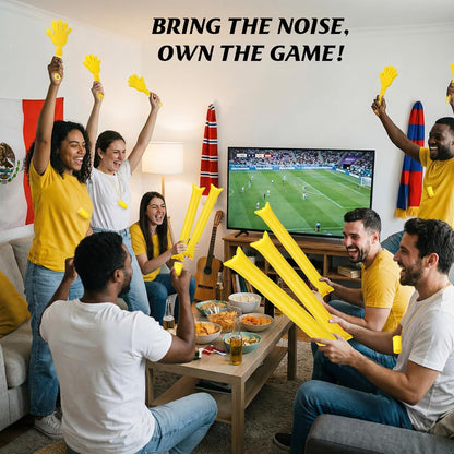 48 Pcs Cheering Noisemakers Set Included 12 Pcs Mini Air Horns Noisemakers 12 Hand Clappers 24 Thunder Sticks for Birthdays Sporting Events (Horn,Blue)