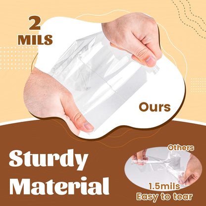 LOKQING Clear Cellophane Treat Bags 6 x 10 in, 100 Pack Mothers Day Gift Bags with Twist Ties, Bags for Cookies, Candy, Party Favors, Bakery Packaging and Small Gifts
