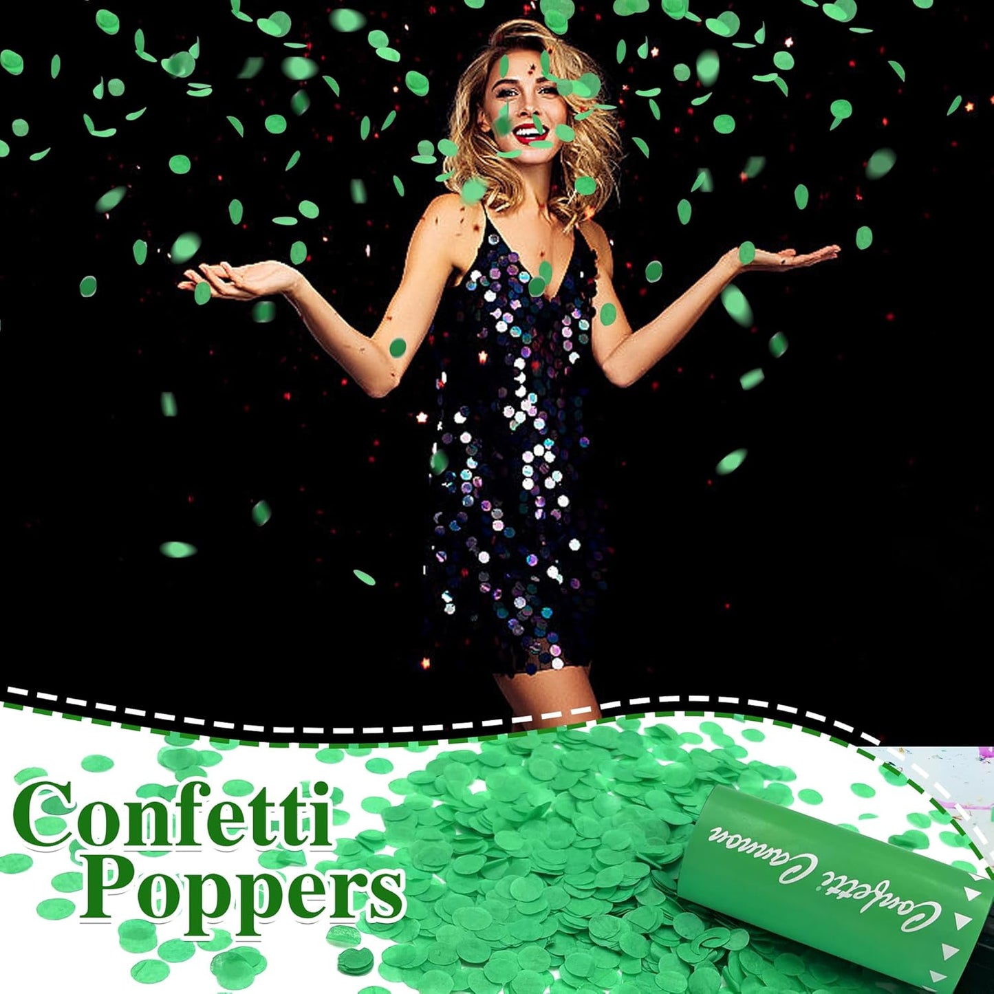 Confetti Poppers Cannons for Wedding Birthday Graduation Baby Shower Anniversary Christmas New Year's Kids Fun Party Supplies Decorations and Favors (Gold)