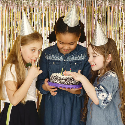 10 Pack Silver Backdrop Curtain 3.2ft x 8.2ft Metallic Tinsel Foil Fringe Curtains Photo Booth Background for Birthday Party Decoration Baby Shower Engagement Wedding Christmas Decoration (Silver)