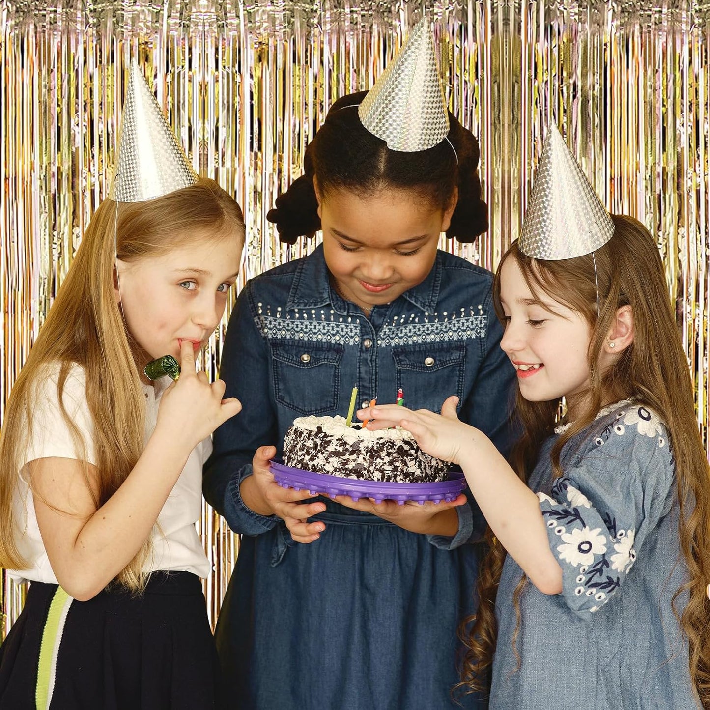 20 Pack Silver Foil Curtain Backdrop 3.2ft x 8.2ft Foil Fringe Backdrop Curtain Metallic Tinsel Foil Fringe Curtains Streamer Backdrop Curtains for Birthday Party Decorations Photo Booth (Silver)