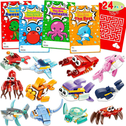 30PCS Mini Animal Building Blocks Summer Party Favors for Kids 4-8 8-12 Birthday Goodie Bags Stuffers Classroom Treasure Box Carnival Prizes Small Toys Bulk Pinata Fillers Return Gifts for Girl Boy