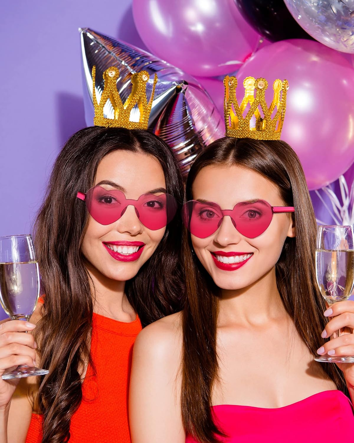 Frienda 20 Pairs Heart Shaped Sunglasses Rimless Candy Color Glasses for Women Men Party Favor
