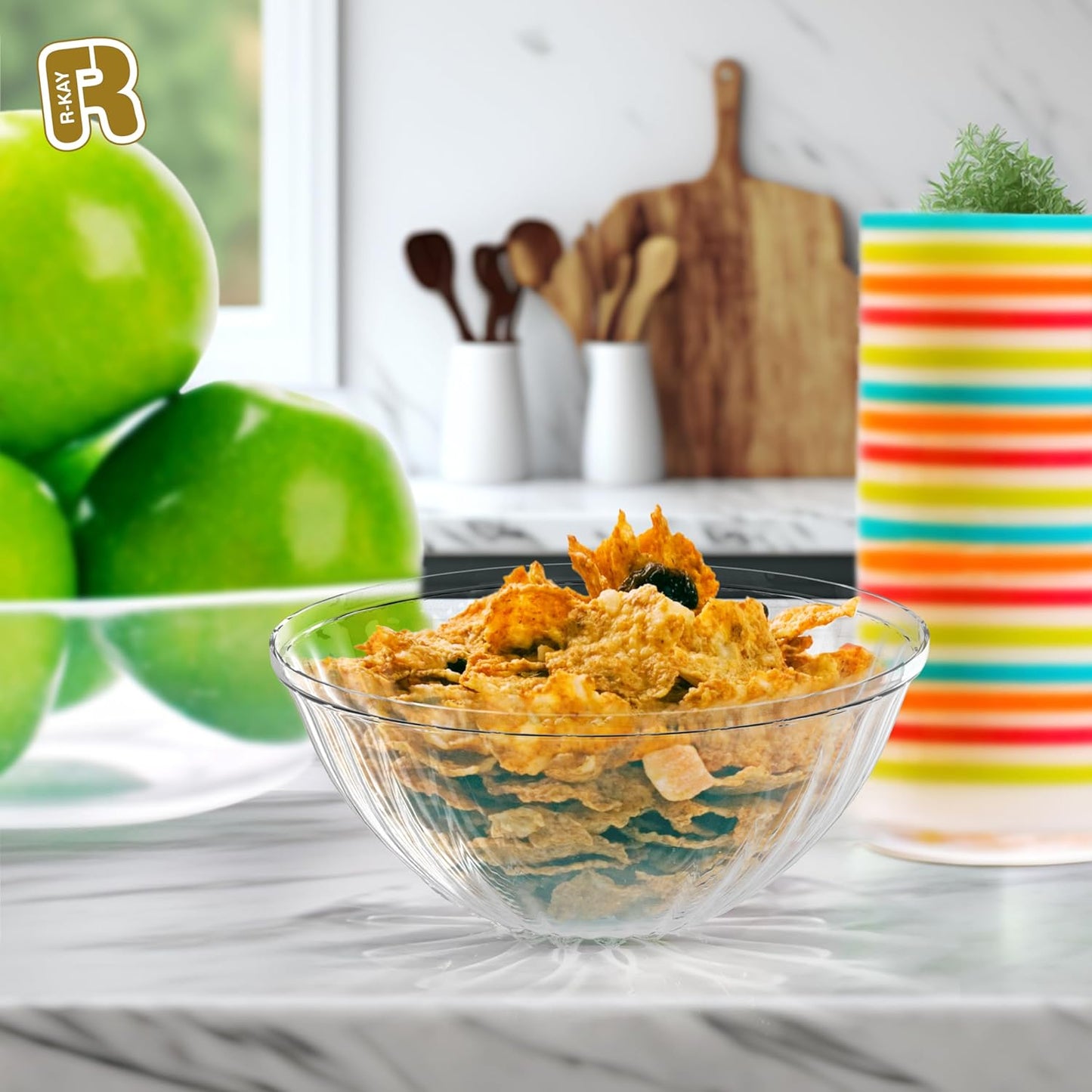 R-kay 6 Pack Extra Large Serving Bowl - 150 Ounce Plastic Serving Bowls For Entertaining - Clear Plastic Bowls For Salads And Snacks - Disposable bowls For All Occasions