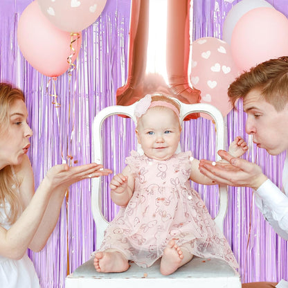 10 Pack Silver Backdrop Curtain 3.2ft x 8.2ft Metallic Tinsel Foil Fringe Curtains Photo Booth Background for Birthday Party Decoration Baby Shower Engagement Wedding Christmas Decoration (Silver)