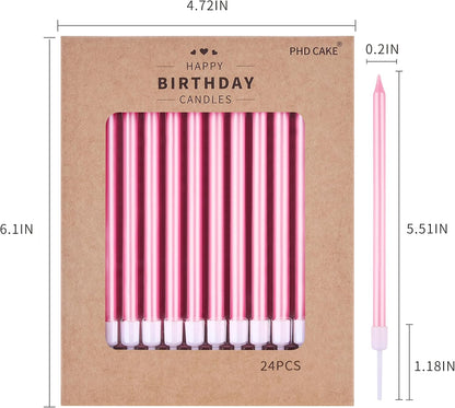 PHD CAKE Champagne Gold Long Thin Metallic Birthday Candles, Cake Candles, Birthday Parties, Wedding Decorations, Party Candles