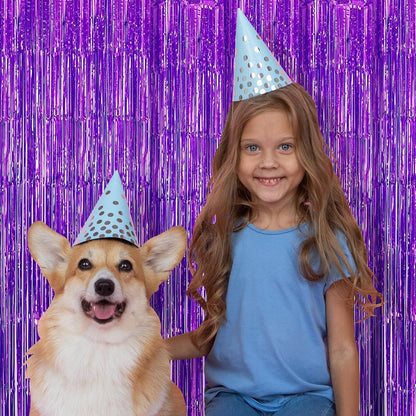 10 Pack Silver Backdrop Curtain 3.2ft x 8.2ft Metallic Tinsel Foil Fringe Curtains Photo Booth Background for Birthday Party Decoration Baby Shower Engagement Wedding Christmas Decoration (Silver)