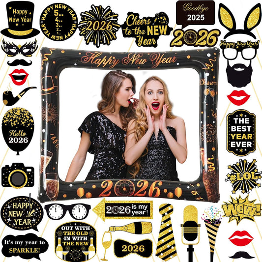 29 PCS Hawaiian Party Photo Booth Props Kit, LMSHOWOWO Inflatable Hawaiian Photo Booth Frame Selfie Frame, Funny Summer Luau Photo Booth Props for Hawaiian Tropical Tiki Summer Pool Party Supplies