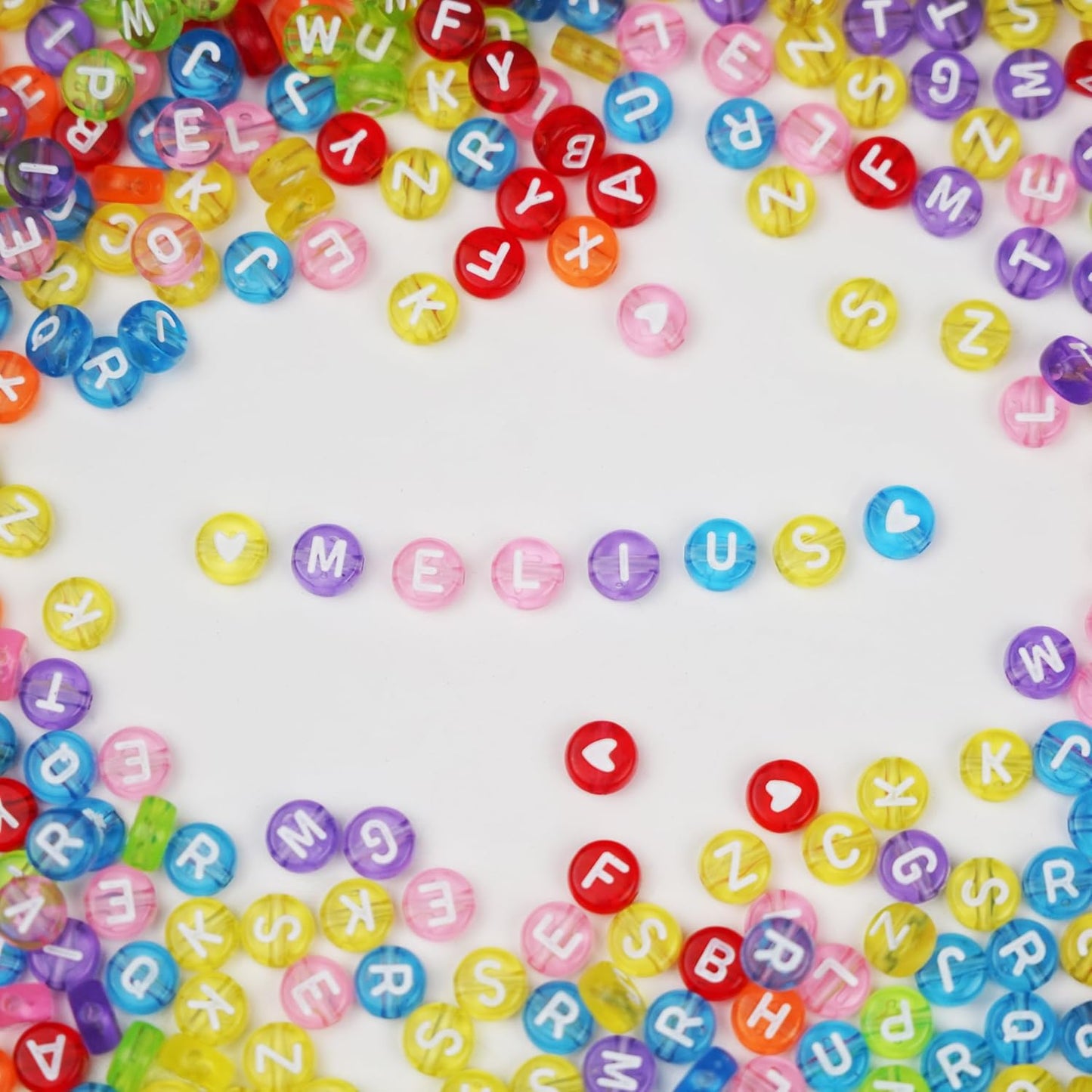 Melius 1450Pcs Acrylic Glow Letter Beads, Alphabetical Glowing in The Dark Beads in 28 Grid Box for Jewelry Making, DIY Bracelets, Necklaces, Key Chains (Glowing, 4x7mm)
