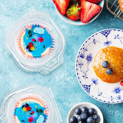 NPLUX 50 Pack Individual Cupcake Containers Plastic Cupcake Boxes Cupcake Holders Stackable Deep Dome Cupcake Carrier