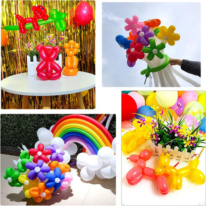 260 Balloons Clear, Thickening Long Balloons for Tying Arch, Twisting Latex Animals Magic Modeling Skinny Birthday Balloon for Kid‘s Party Wedding Decoartion Supply 100pcs