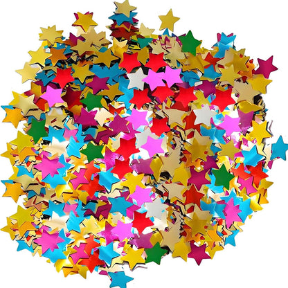 Rainbow Star Metallic Foil Confetti 8000 Pcs Shiny Star Table Confetti for Fill Balloon Wedding Graduation Party Decorations,60g of pack