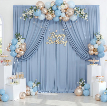 10ftx10ft Black Backdrop Curtains for Weddings Parties, Wrinkle Free 2 Panels Silky Polyester Photo Backdrop Drapes Back Drop Cloth Drapery for Birthday Mother'sDay Photography Background