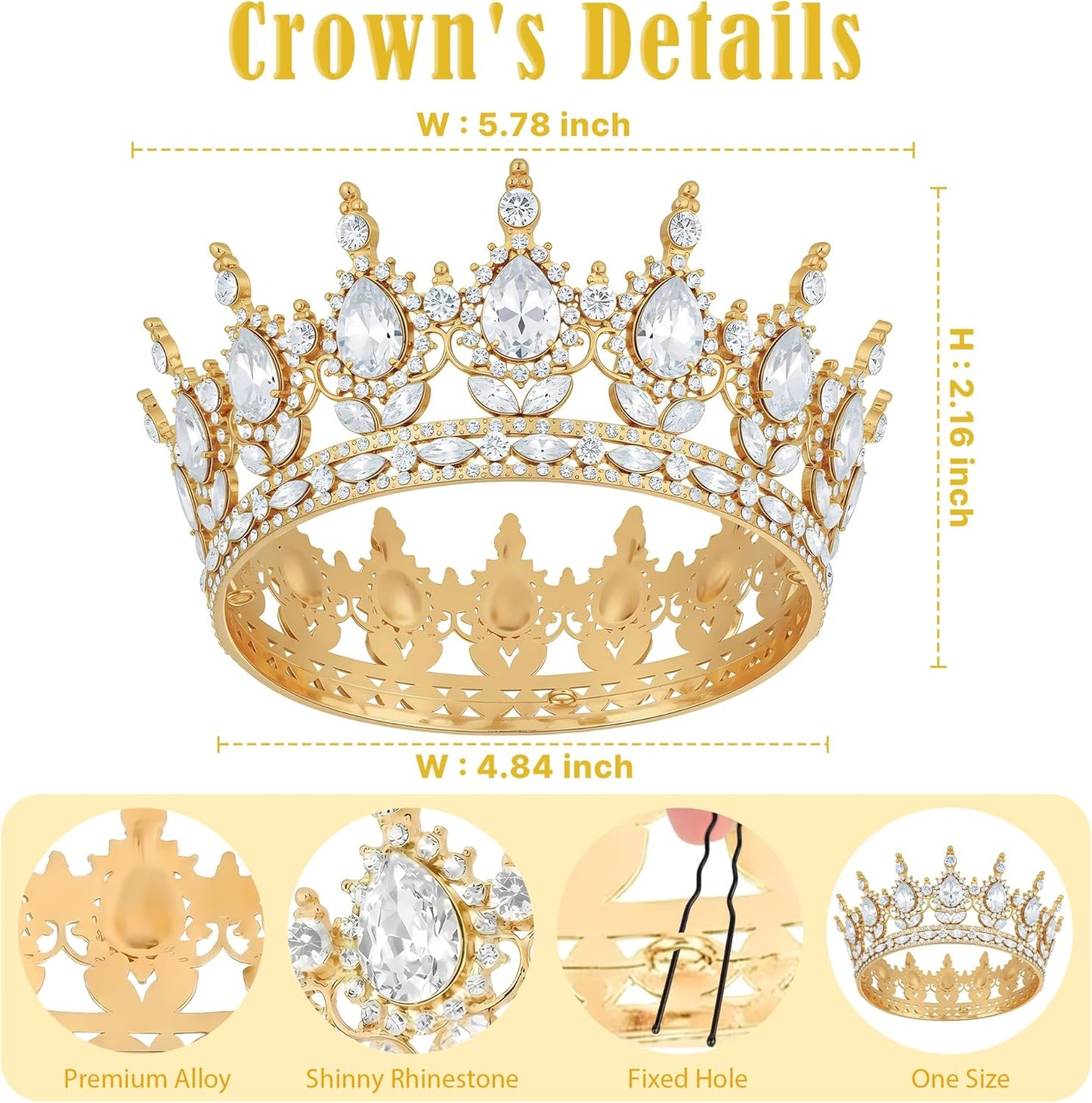 Crown Cake Topper, Balls Happy Birthday Cake Topper Pink Crown Birthday Candles Gold Butterflies, Corona Para Pastel, Cake Decorations for Birthday Wedding (Gold, Pink)
