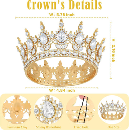 Crown Cake Topper, Balls Happy Birthday Cake Topper Pink Crown Birthday Candles Gold Butterflies, Corona Para Pastel, Cake Decorations for Birthday Wedding (Gold, Pink)