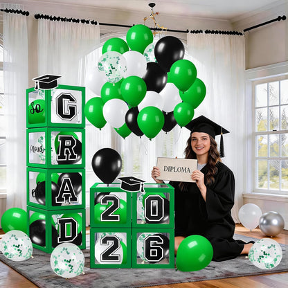 Graduation Decorations 2026 Graduation Party Decorations Set of 4 Boxes with 129pcs Balloons Arch Garland Kit Party Supplies for Any Grades Blue