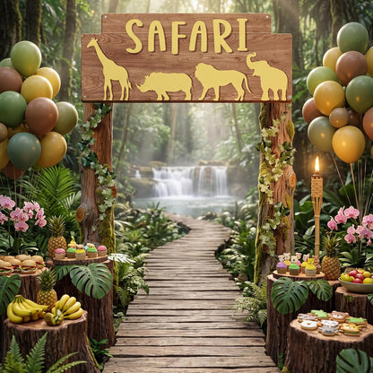 Peryiter 3 Pcs Camping Themed Party Decorations Banner Welcome Porch Sign with 1 Double Sided Tape for Summer Camp Birthday Hawaii Baby Shower Themed Party Activity Decor door (Forest Style)