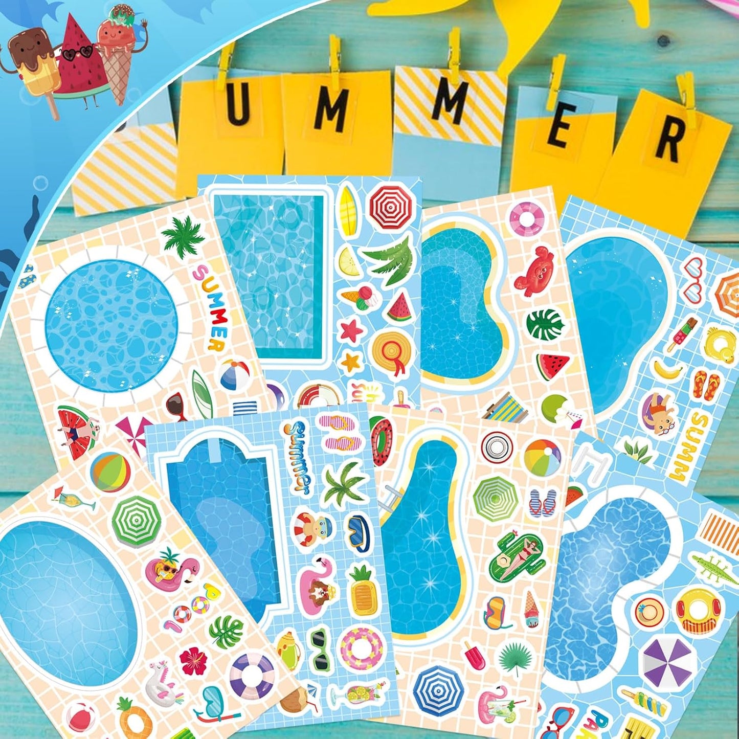 24 Sheets Make a Face Stickers for Kids Toddlers, Make Your Own Animal Mix and Match Sticker Sheets with Sea Animals Horses Dinosaurs Unicorns for Kids Crafts Party Favors Goodie Bags Stuffers
