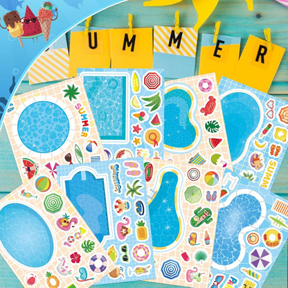 24 Sheets Make a Face Stickers for Kids Toddlers, Make Your Own Animal Mix and Match Sticker Sheets with Sea Animals Horses Dinosaurs Unicorns for Kids Crafts Party Favors Goodie Bags Stuffers