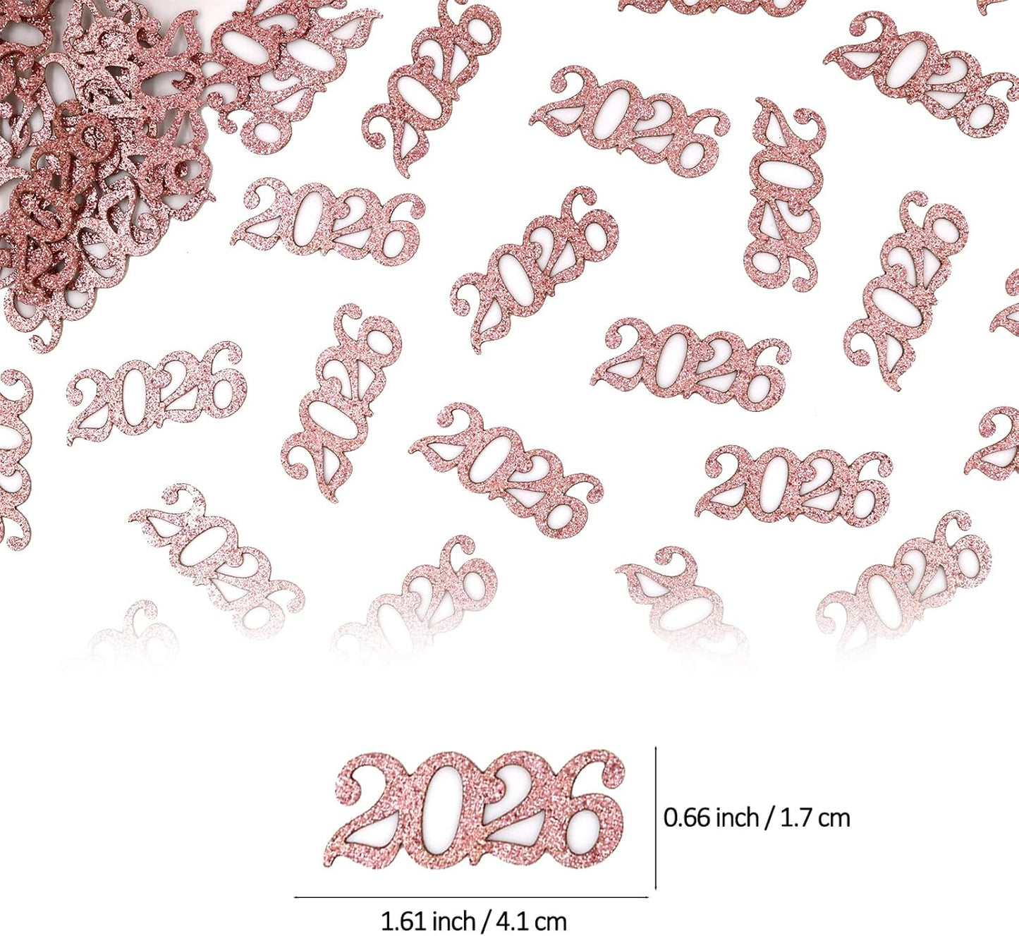 Gold Graduation Confetti Class of 2026, Glitter 2026 Confetti 120pcs for Graduation Party Decorations and New Years Eve Party Supplies 2026.