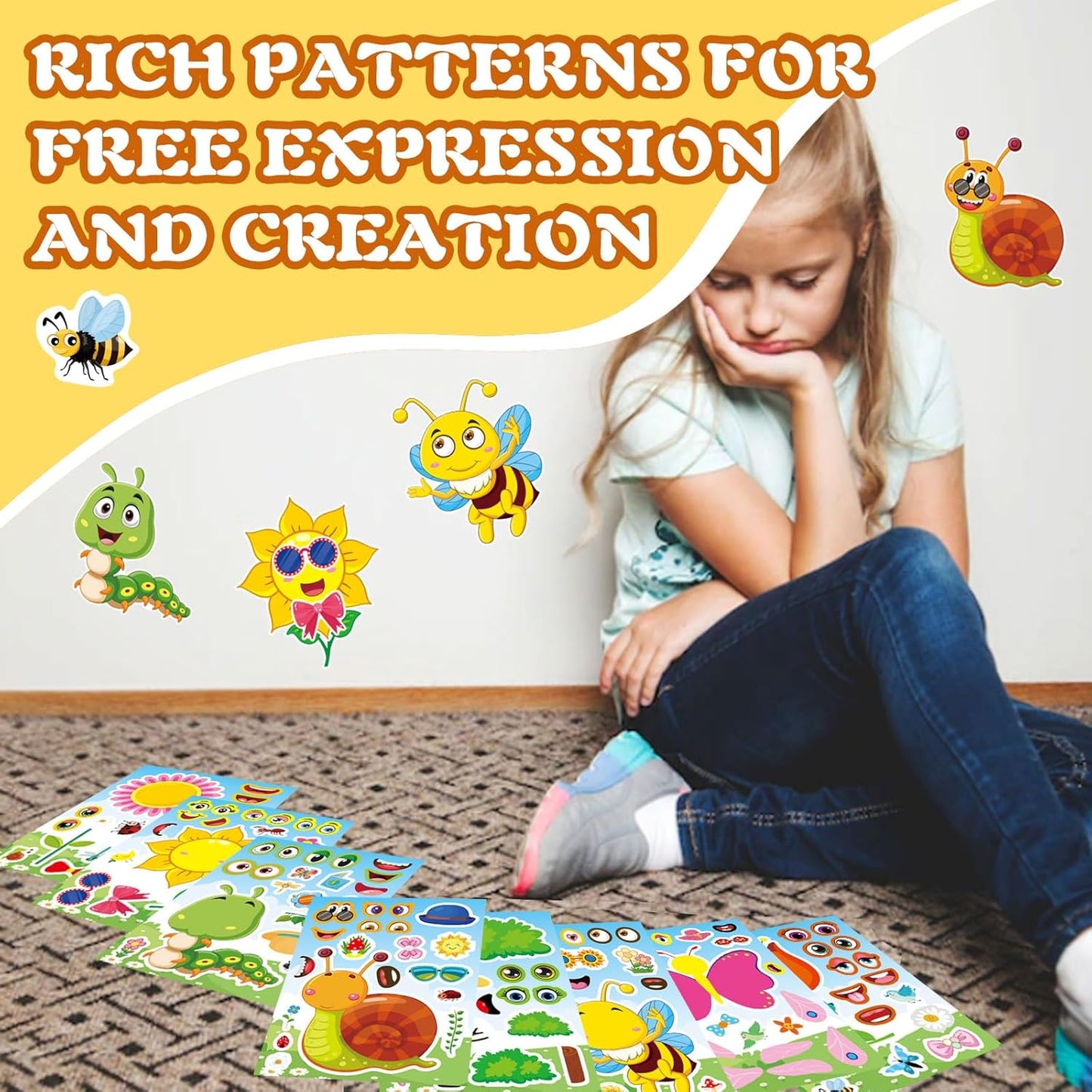 24 Sheets Make a Face Stickers for Kids Toddlers, Make Your Own Animal Mix and Match Sticker Sheets with Sea Animals Horses Dinosaurs Unicorns for Kids Crafts Party Favors Goodie Bags Stuffers