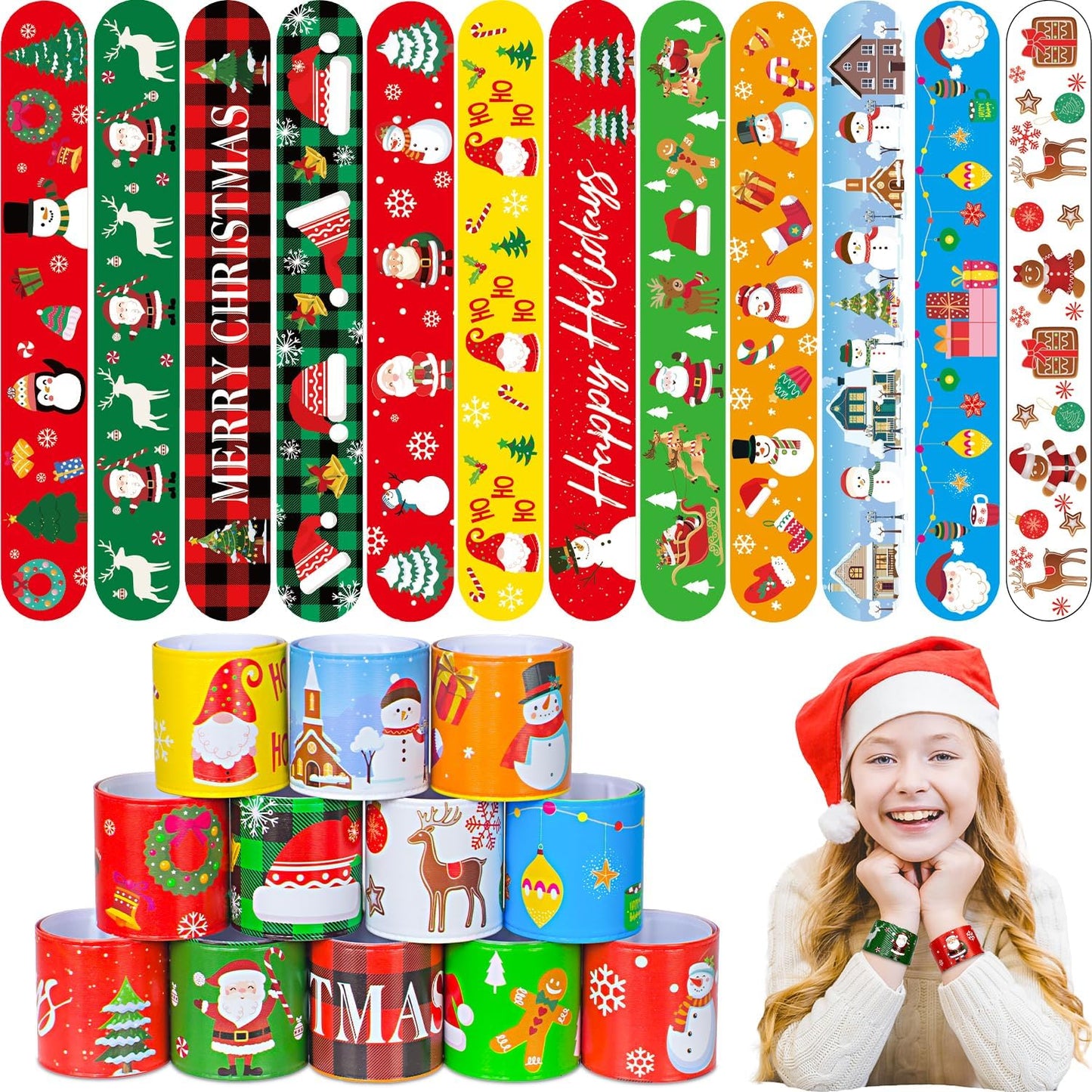 48 pcs 4th of July Slap Bracelets Toys, 4th of July Party Favors Supplies Patriotic Accessories Decorations