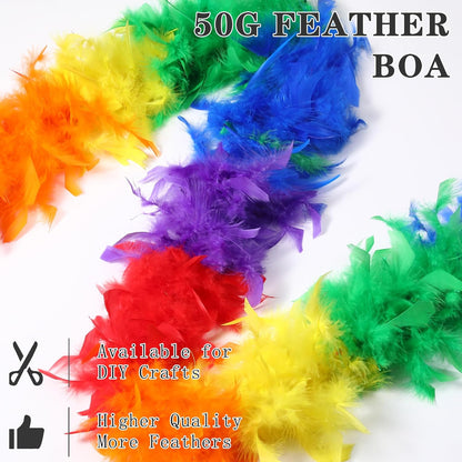 SOGUGOM Red 35g Feather Boas - 2 Yards Boa Feathers for Party, Wedding, Centerpieces, Concert, Costume and Christmas Tree(Red)