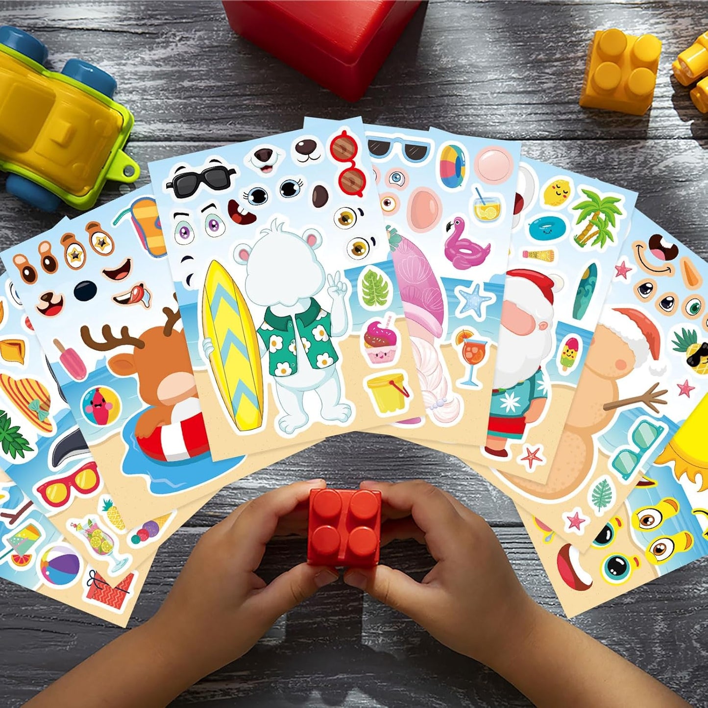 24 PCS Fairy Stickers for Kids, Make a Face Sticker with 8 Unique Designs Fairy, Frog, Mushroom, Make Your Own Stickers for Girls Birthday Party Favors, Goodie Bags, DIY Crafts
