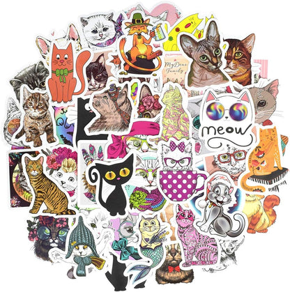 QTL Neon Stickers for Teens & Students Prizes, Waterproof Vinyl Party Favor Stickers, School Rewards, Water Bottle and Laptop, 50PCS - Colors A