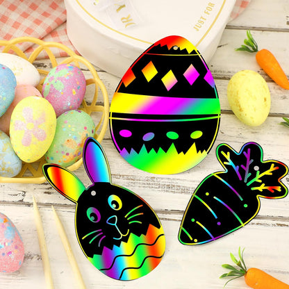 JULMELON 36 PCS Ocean Crafts, Rainbow Scratch Art Under The Sea Party Favors DIY Magic Color Summer Ocean Animals Scratch Cards for Summer Party Favors School Activities