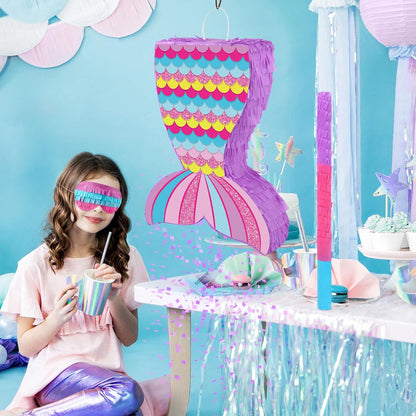 Disco Ball Pinata with Stick and Blindfold 80s 90s Theme Party Decorations Silver Mirror Disco Ball Pinata for Birthdays Weddings Roller Skating Party Supplies