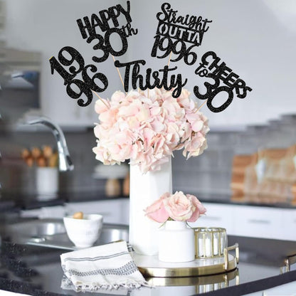 15 PCS 50th Birthday Centerpiece Sticks Fifty Happy 50th Straight Outta 1976 Table Flower Centerpieces Sticks Cheers to 50 Floral Decorations for 50th Birthday Party Centerpieces Supplies Black