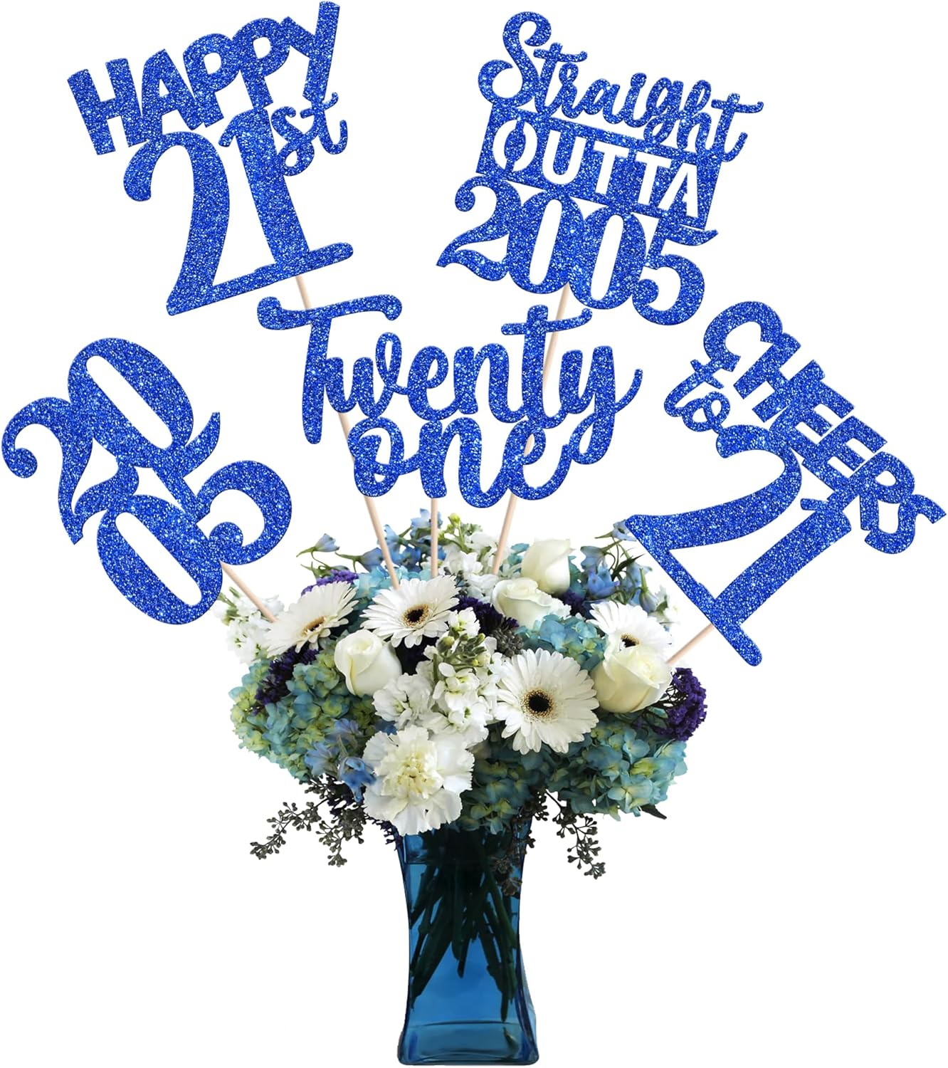 15 PCS 50th Birthday Centerpiece Sticks Fifty Happy 50th Straight Outta 1976 Table Flower Centerpieces Sticks Cheers to 50 Floral Decorations for 50th Birthday Party Centerpieces Supplies Black