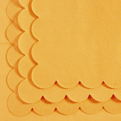 100 Pack Cocktail Napkin 2-Ply Scalloped Edged Dessert Napkins Folded 5 x 5 Inches Disposable Napkins for Dinner Wedding Birthday Party Bridal Anniversary Reception Event (Pink)