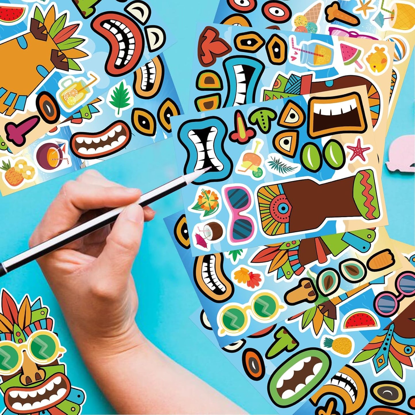 24 Sheets Make a Face Stickers for Kids Toddlers, Make Your Own Animal Mix and Match Sticker Sheets with Sea Animals Horses Dinosaurs Unicorns for Kids Crafts Party Favors Goodie Bags Stuffers