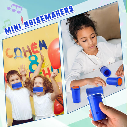 60 Pcs 3 Inch Mini Air Horn Noisemakers with Lanyard Small Stadium Horn Noise Whistle for Sporting Events Holiday Birthday Party Graduation Celebrations