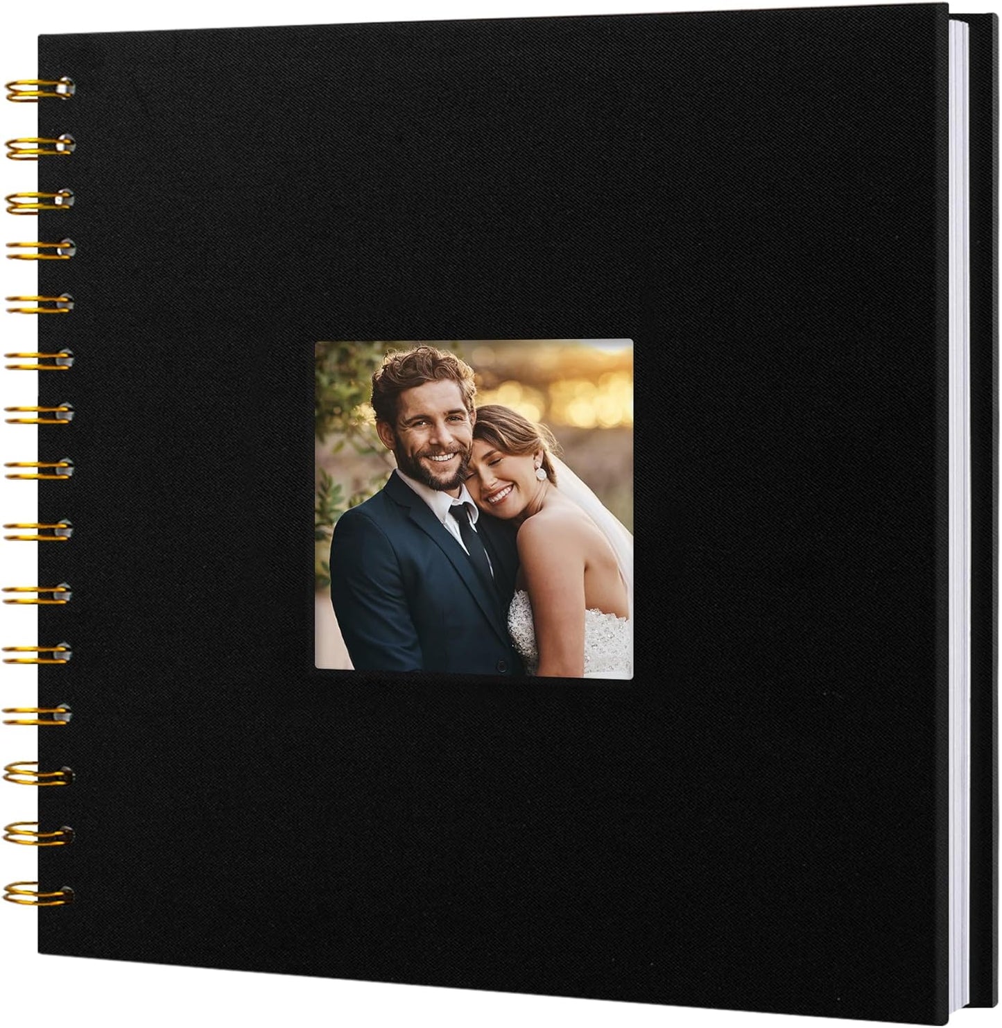8 x 8 Inch Scrapbook Photo Album Linen Cover 20 Sheets/ 40 Pages, Hardcover Kraft White Pages Memory Book, for Travel Wedding Guest Book Christmas Baby Shower Fits 4x6 & Instant Photos, Beige