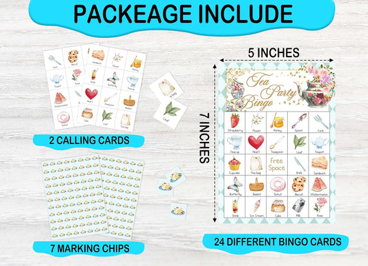 Tea Party Bingo Game Cards, Garden Tea Party Decor, Tea Party Favors, Bachelorette Party Activities, Bridal Shower Party Supplies For Adults Friends Family, Holiday Gathering Bingo Cards -13