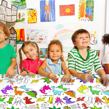 Giant Construction Party Coloring Tablecloth for Kids - Huge Construction Theme Table Cover Large Dump Truck Vehicle Painting Poster for Children Birthday Party Supplies 54x108 Inch