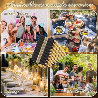 Supernal 240 Silver Plastic Silverware Set - 60 Sets Pre Rolled Napkins with Cutlery - Mirror Polished Real Look Disposable Silver Utensils- Elegant Heavy Duty Flatware for Weddings & Catering