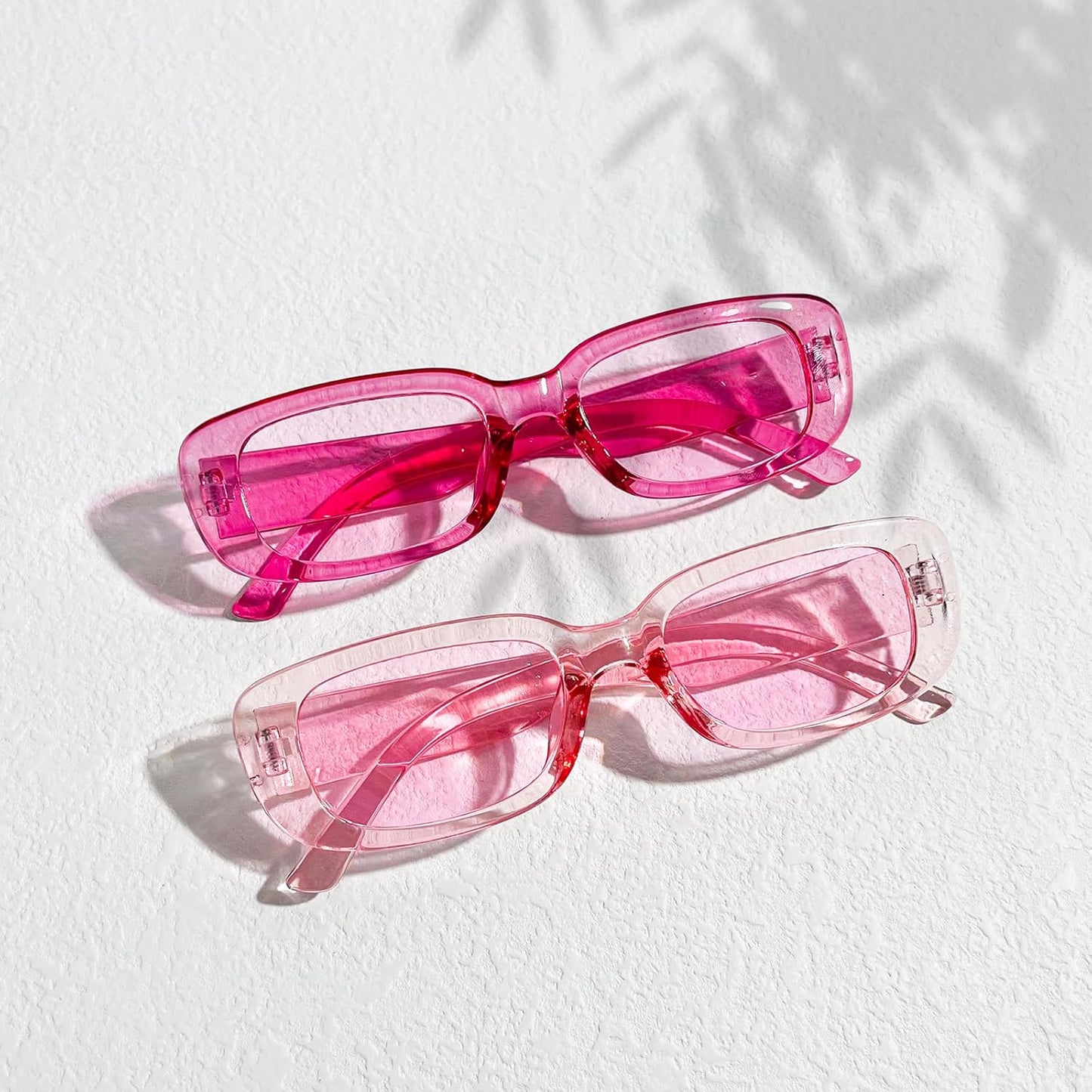 SUNOVELTIES 10 Pack Rectangle Sunglasses for Women Retro Narrow Square Glasses 90s Aesthetic Vintage Eyewear Uniex Adult