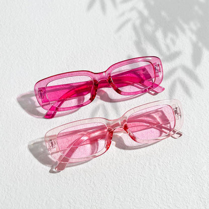 SUNOVELTIES 10 Pack Rectangle Sunglasses for Women Retro Narrow Square Glasses 90s Aesthetic Vintage Eyewear Uniex Adult