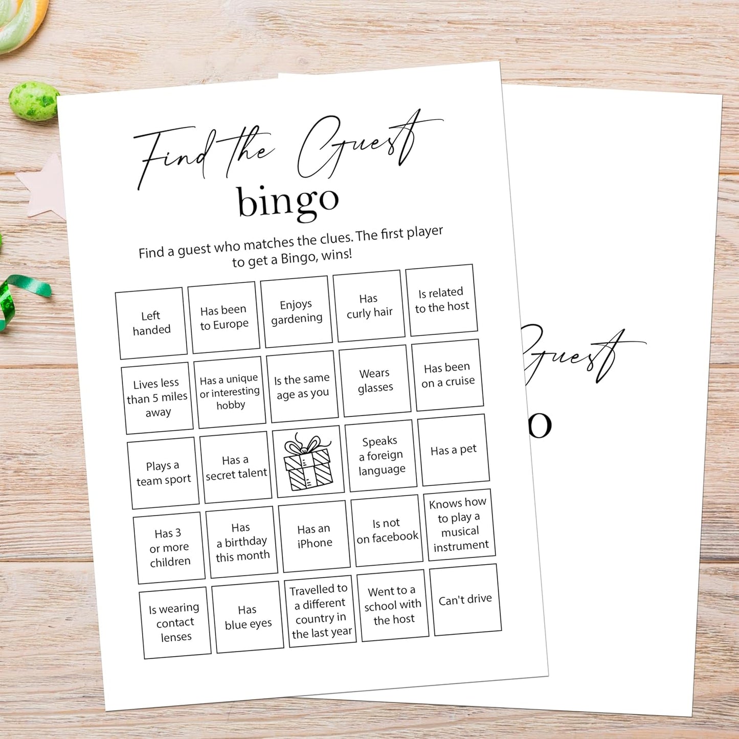 Birthday Party Games Card for Adults, 30 Pcs Ice Breaker Game Cards for Girl Bday Celebrations Decorations Supplies Favors - B01